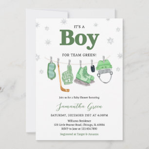 Boho Het is een Boy Ice Hockey Baby shower Kaart