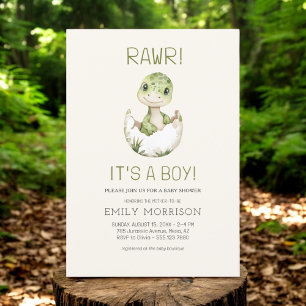 Boho Het is een Boy Trendy Dinosaur Baby Boy Showe Kaart