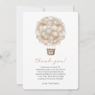 Boho Hete Luchtballon Baby shower Dank u kaart