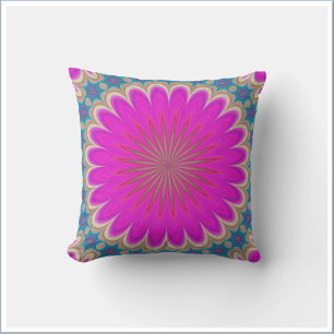 Boho hete roze mandala kussen