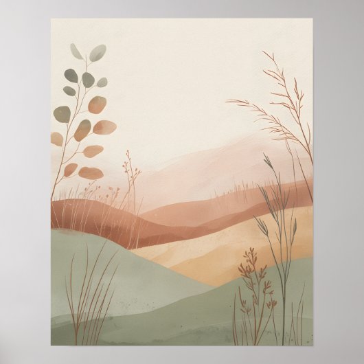 Boho Heuvels Poster (Voorkant)