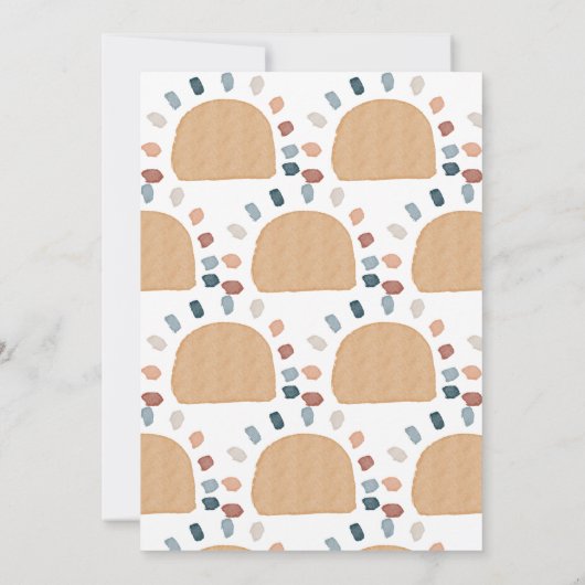 Boho hier komt de Son baby shower uitnodiging (Achterkant)