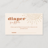 Boho hier komt de Son Diaper Raffle Baby shower Informatiekaartje (Voorkant)