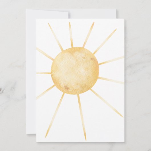 Boho hier komt de uitnodiging voor het Baby shower (Achterkant)