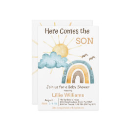 Boho hier komt de uitnodiging voor het Baby shower