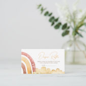 Boho Hier Komt De Zoon Baby shower Luier Raffle Informatiekaartje (Staand voorkant)