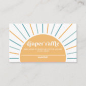 Boho Hier Komt De Zoon Baby shower Luier Raffle Informatiekaartje (Voorkant)