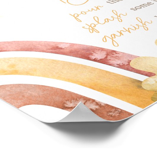 Boho Hier Komt De Zoon Baby shower Moeder Osa Bar Poster (Hoek)