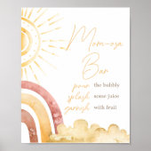 Boho Hier Komt De Zoon Baby shower Moeder Osa Bar Poster (Voorkant)