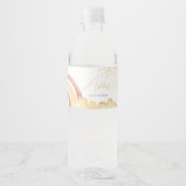 Boho Hier Komt de Zoon Baby Shower Waterfles Etiket (Voorkant)