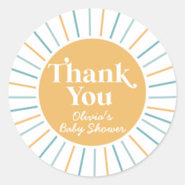 Boho Hier komt de Zoon zonnebaby shower Ronde Sticker