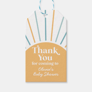 Boho Hier Komt de Zoon zonneschijn baby shower Cadeaulabel