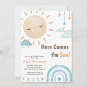 Boho Hier Komt De Zoon Zonneschijn Baby shower Jon Kaart (Voorkant)