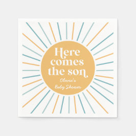 Boho Hier Komt de Zoon zonneschijn baby shower Servet