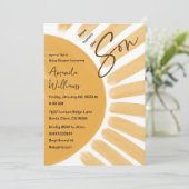 Boho Hier komt het Baby shower van de Zoon Zonneuw Kaart (Staand voorkant)