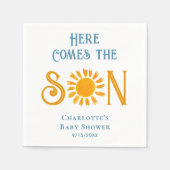 Boho Hier komt het Baby shower van de Zoon Zonneuw Servet (Voorkant)
