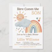 Boho hier komt het Son Boy Baby shower Kaart (Voorkant)