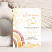 Boho Hier komt het Zoon Baby shower Kaart