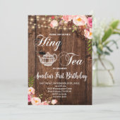 Boho High Tea Verjaardagsfeest, Par-Tea Kaart (Staand voorkant)