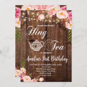 Boho High Tea Verjaardagsfeest, Par-Tea Kaart (Voorkant / Achterkant)