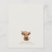 Boho Highland Cow Uitnodigingen voor Baby Shower v (Achterkant)