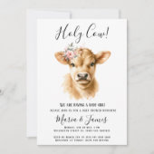 Boho Highland Holy Koe Couples Baby shower Kaart (Voorkant)