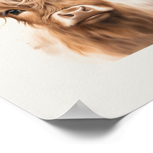 Boho Highland Koe Art Print Poster (Hoek)