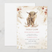 Boho Highland Koe Baby Shower Kaart (Voorkant / Achterkant)