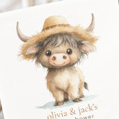 Boho Highland Koe Baby shower Servet