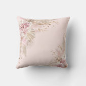 Boho Highland Koe Blauw Goud Bloemen Baby Jongen Kussen (Achterkant)