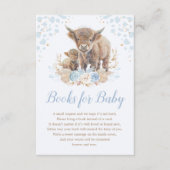 Boho Highland Koe Blue Pampas Boeken voor Baby Boy Informatiekaartje (Voorkant)