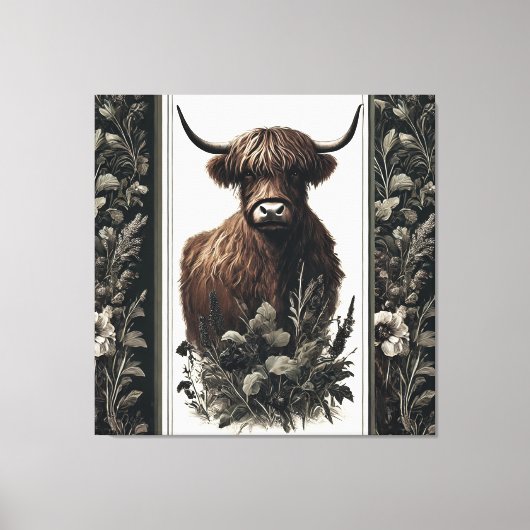 Boho Highland Koe Canvas Afdruk (Voorkant)