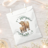 Boho Highland Koe Groen Boerderij Dier Baby shower Bedankzakje (Geknipt)