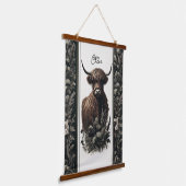 Boho Highland Koe Hangend Wandkleed (Gebogen)