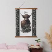 Boho Highland Koe Hangend Wandkleed (Slaapkamer)