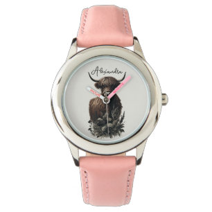Boho Highland Koe Horloge