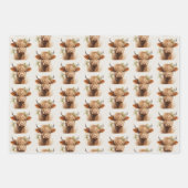 Boho Highland Koe Inpakpapier Vel (Voorkant 3)