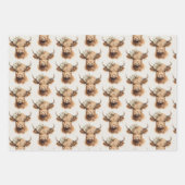 Boho Highland Koe Kids Verjaardagsfeest Inpakpapier Vel (Voorkant)