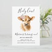 Boho Highland Koe Kids Verjaardagsfeest Kaart (Staand voorkant)