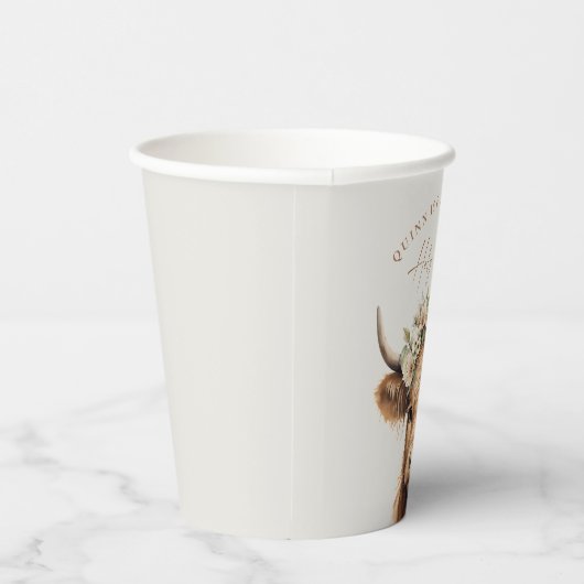 Boho Highland Koe Kids Verjaardagsfeest Papieren Bekers (Rechts)