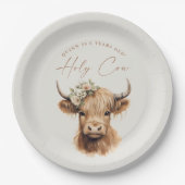 Boho Highland Koe Kids Verjaardagsfeest Papieren Bordje (Voorkant)