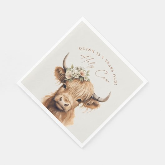 Boho Highland Koe Kids Verjaardagsfeest Servet (Hoek)