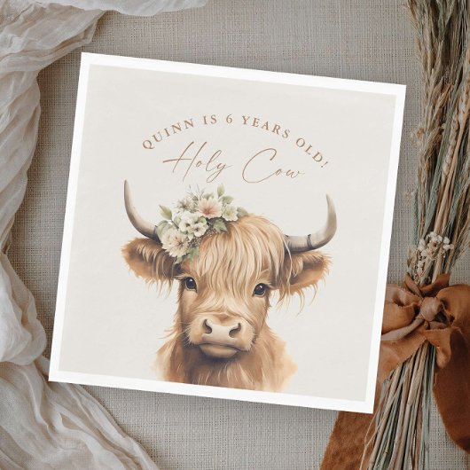 Boho Highland Koe Kids Verjaardagsfeest Servet