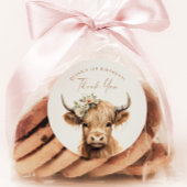 Boho Highland Koe Kids Verjaardagsfeestje Dank u Ronde Sticker