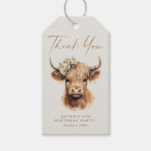 Boho Highland Koe Kids Verjaardagsfeestje Favor Cadeaulabel (Voorkant)