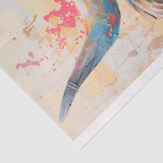 Boho Highland Koe Kleurrijk Schilderdecoupage Tissuepapier (Detail)