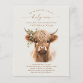 Boho Highland Koe Koppels Baby Douche Uitnodiginge (Voorkant)