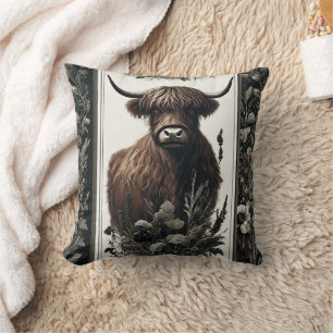 Boho Highland Koe Kussen