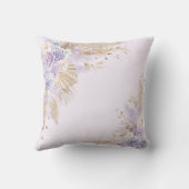 Boho Highland Koe Lavendel Goud Bloemen Baby Meisj Kussen (Achterkant)