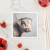 Boho Highland Koe met Baby's Breath Crown Servet (Insitu)